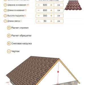 калькулятор Двухскатная крыша онлайн